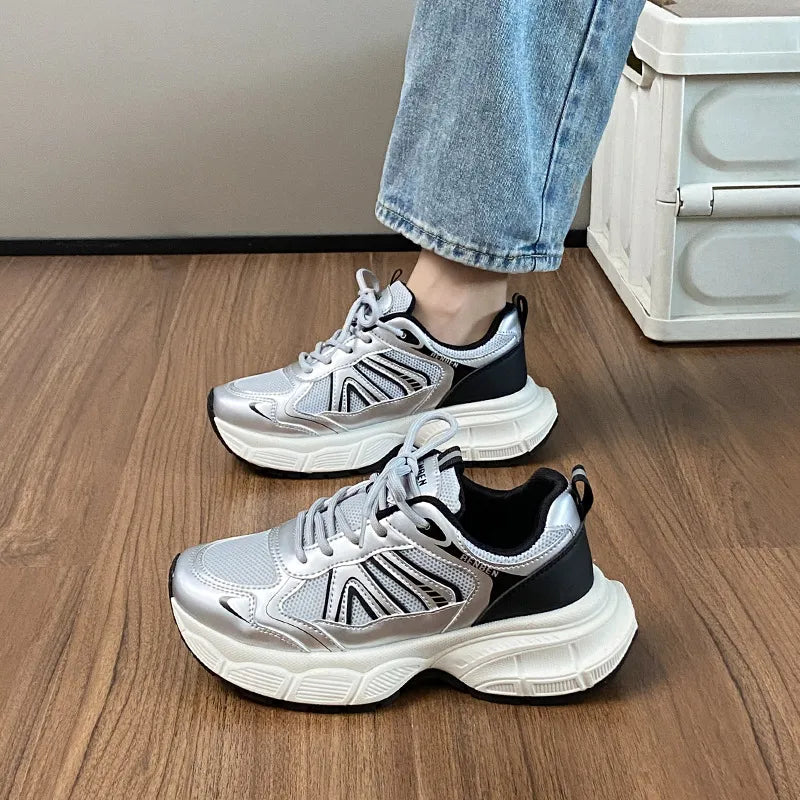 Lace-Up Platform Athletic Shoes Secondary image