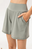 Pocketed Elastic Waist Active Shorts - felvior