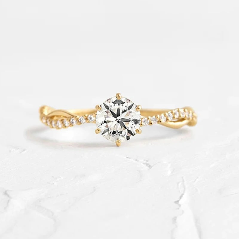 925 Sterling Silver Inlaid Zircon Ring - felvior