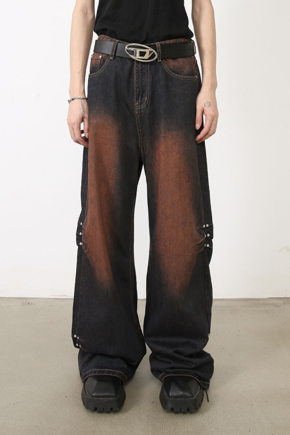 Men's Wasteland Style Wide Leg Jeans Hauptbild