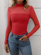 Mock Neck Long Sleeve Top
