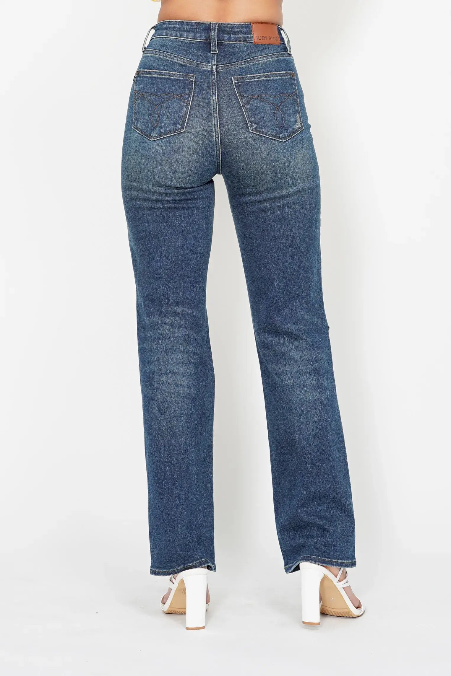 Judy Blue Full Size Hw Ripped Knee Dad Jeans Plus Size