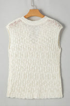 Notched Cap Sleeve Knit Top