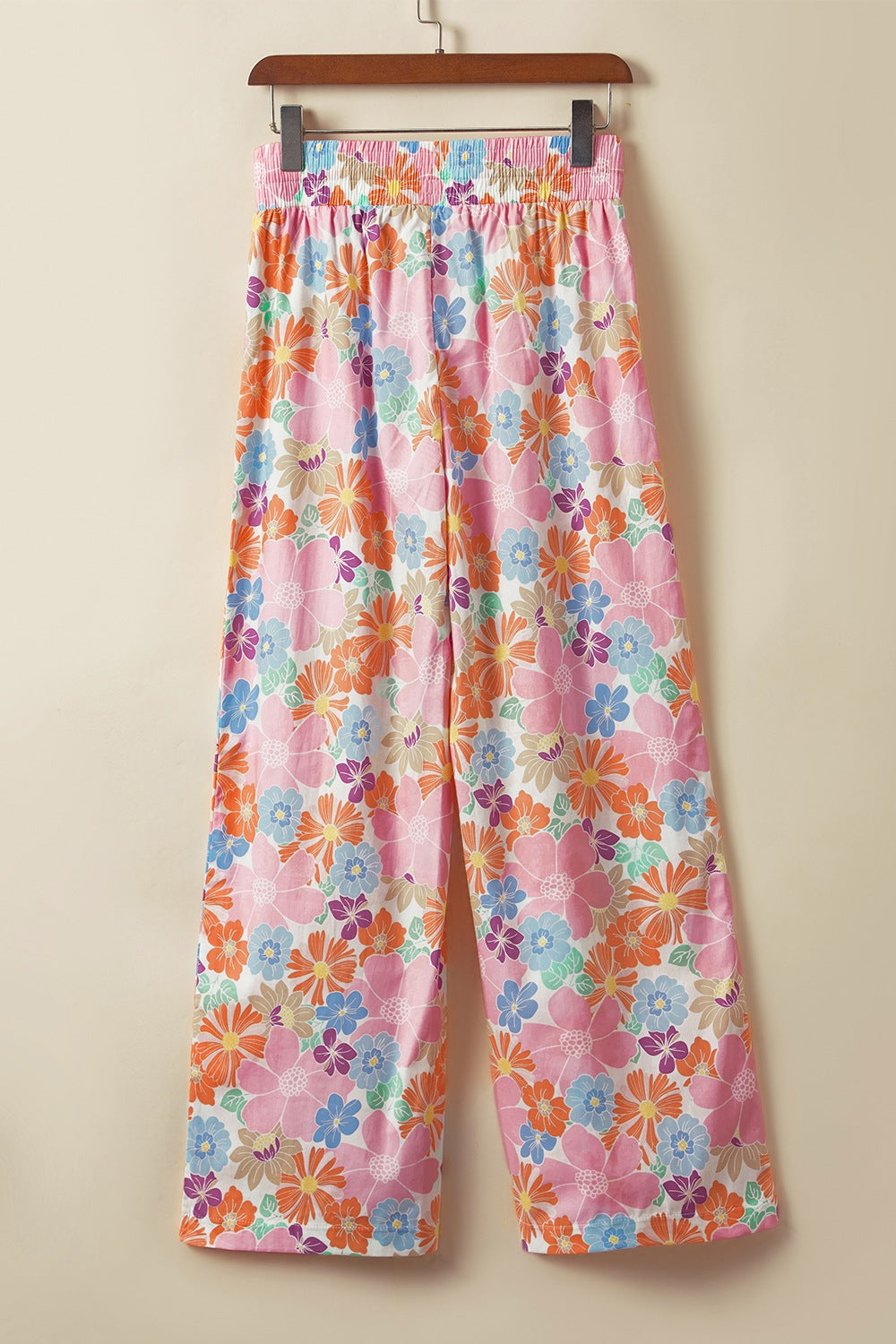 Drawstring High Waist Printed Wide leg Pants