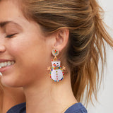 Alloy Rhinestone Snowman Earrings - felvior
