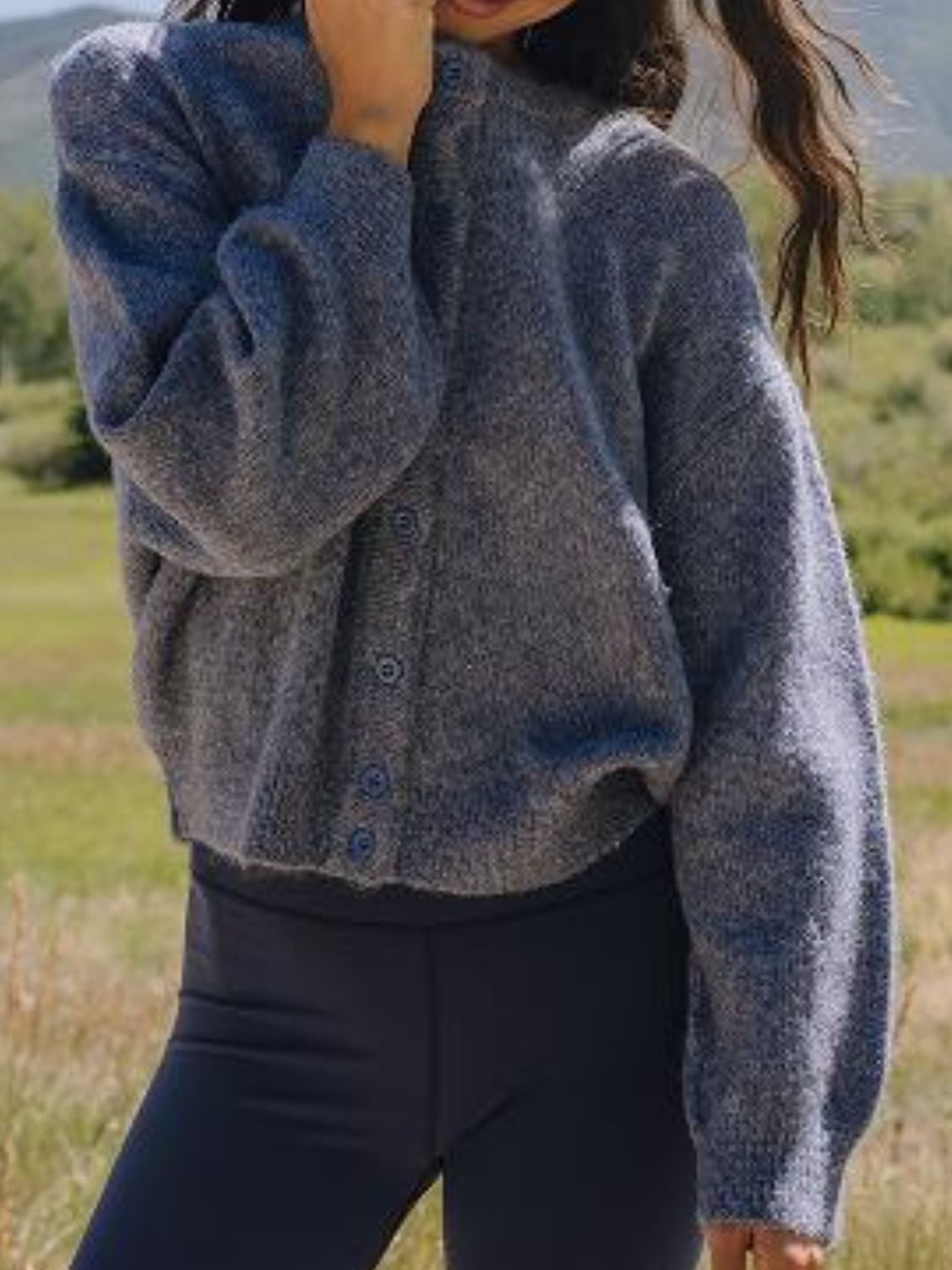 Button Down Long Sleeve Cardigan - felvior