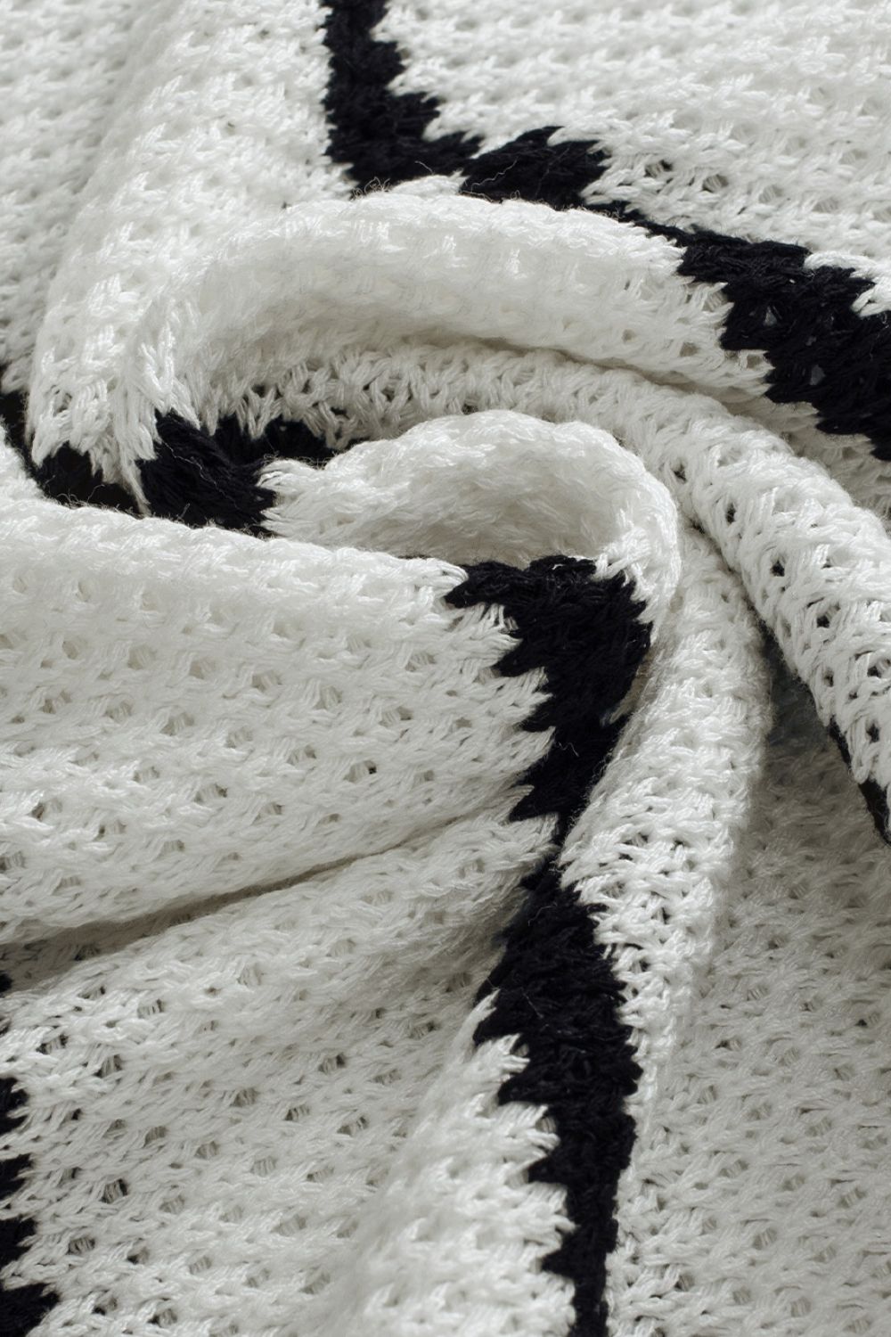 Stripe Drop Shoulder Side Slit Knit Top