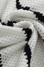 Stripe Drop Shoulder Side Slit Knit Top