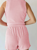Round Neck Sleeveless Top and Shorts Set - felvior