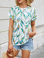 Printed Round Neck Short Sleeve Top