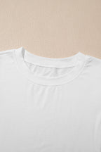 Hollow Out Embroidered Short Sleeve Round Neck Top