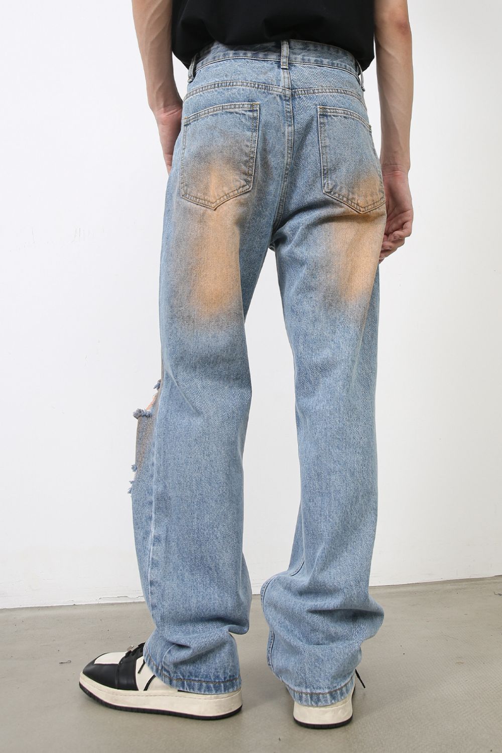 Men's Distressed Jeans with Pockets