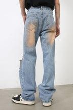 Men's Distressed Jeans with Pockets