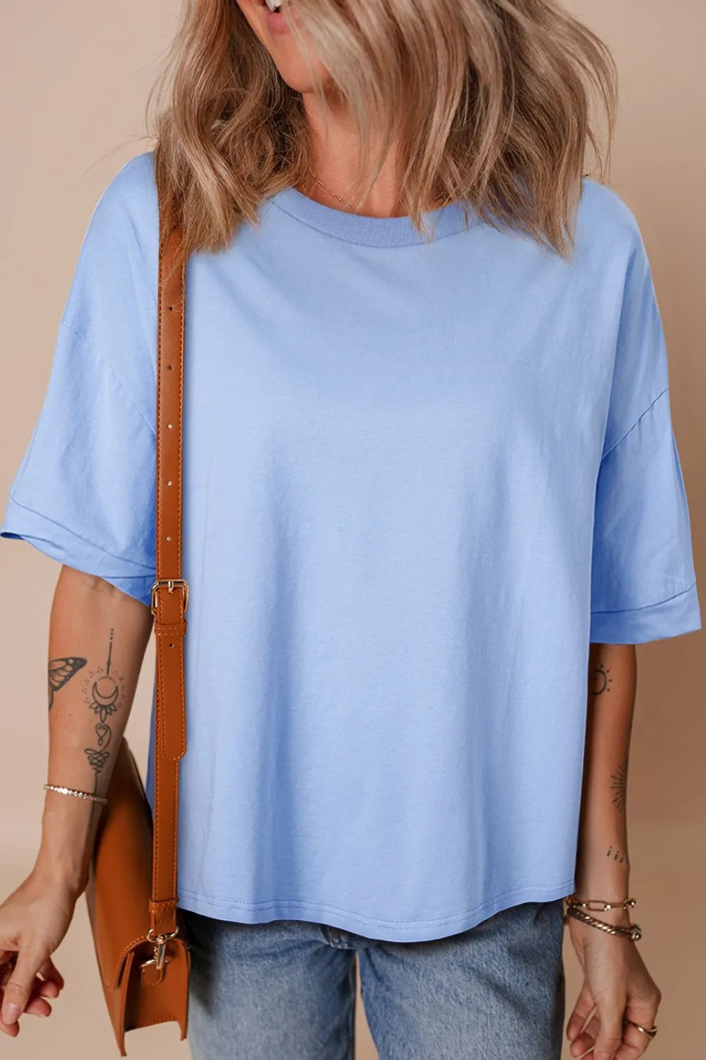 Loose Half Sleeve Hi Low Hem T Shirt Main image