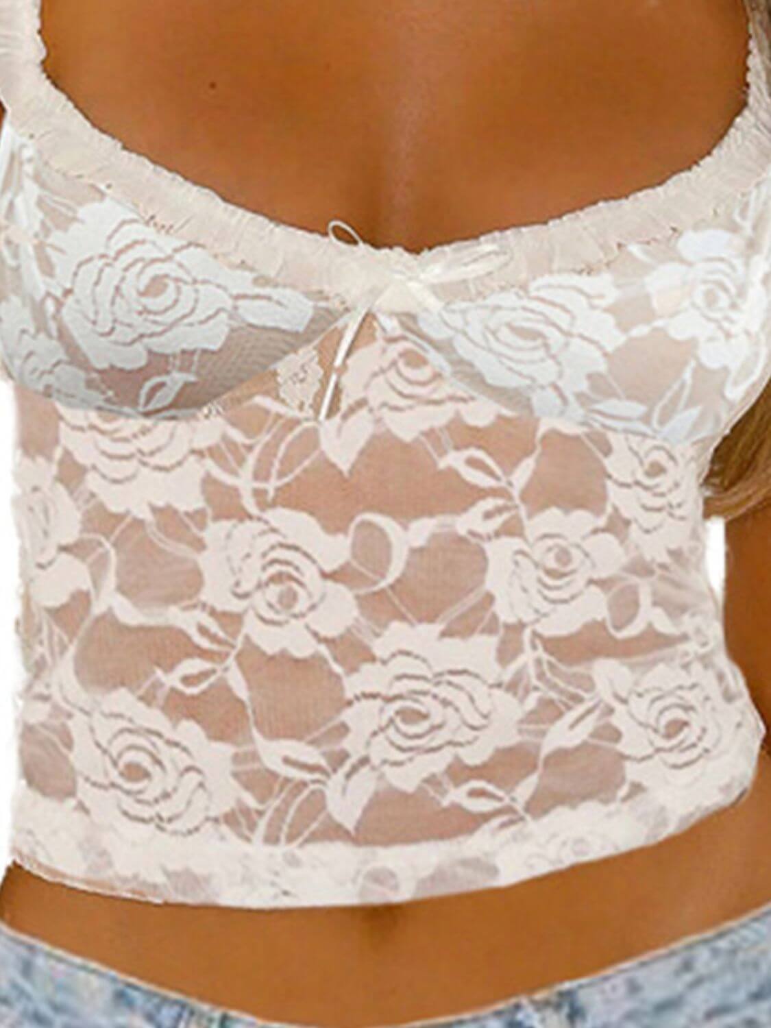 Camisole en dentelle avec nœud Image secondaire du produit