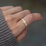 925 Sterling Silver Cross Ring - felvior
