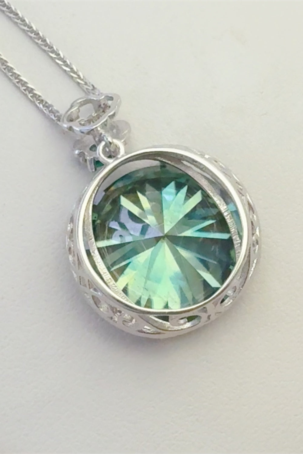 20 Carat Moissanite 925 Sterling Silver Pendant Necklace - felvior