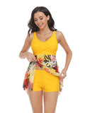 Printed Wide Strap Two-Piece Swim Set - felvior