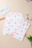 Printed Round Neck Long Sleeve Top and Pants Lounge Set - felvior