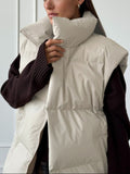 Zip Up Turtleneck Vest Coat - felvior
