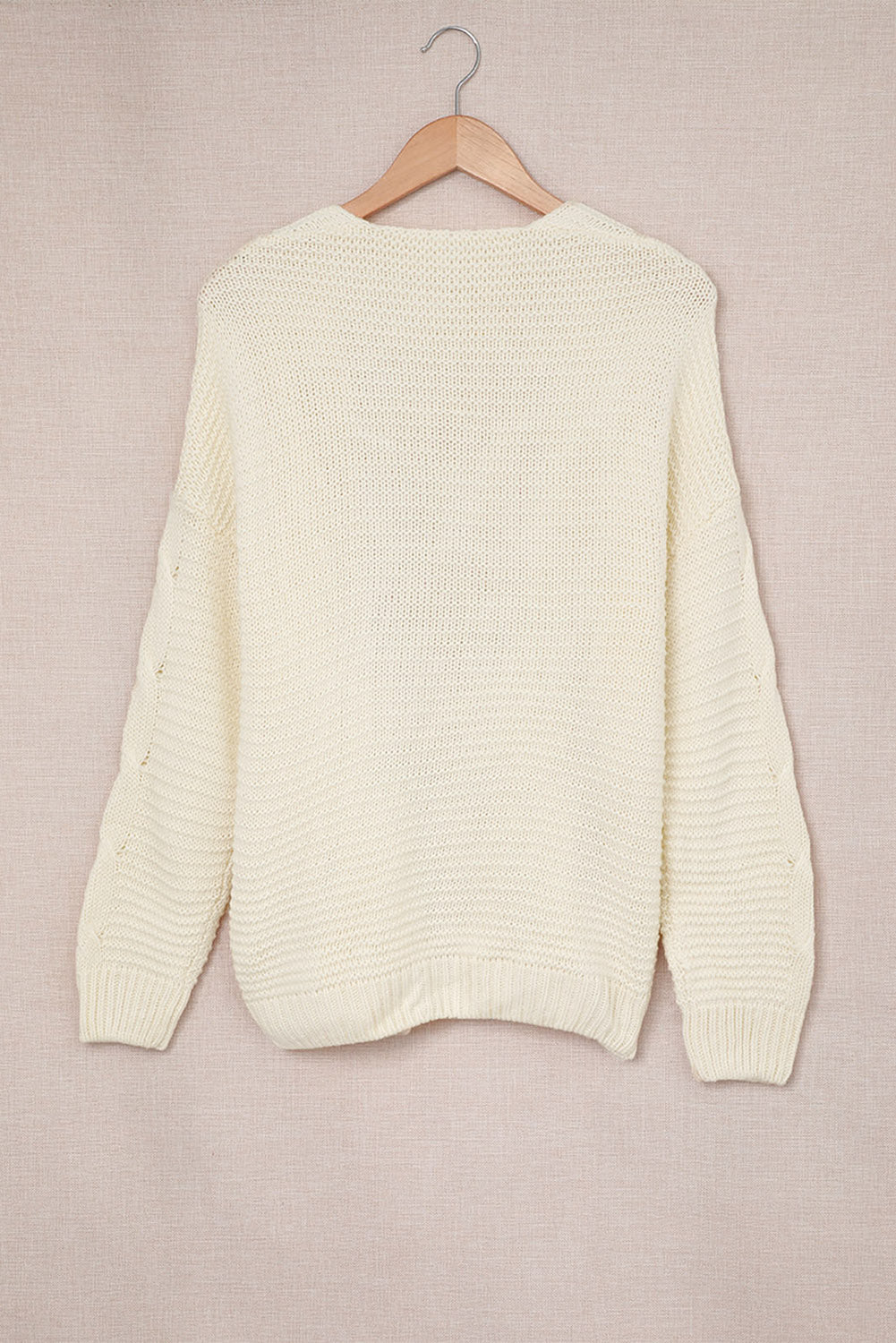 Cable-Knit Open Front Cardigan - felvior