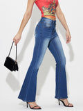 Mid-Rise Waist Bootcut Jeans - felvior