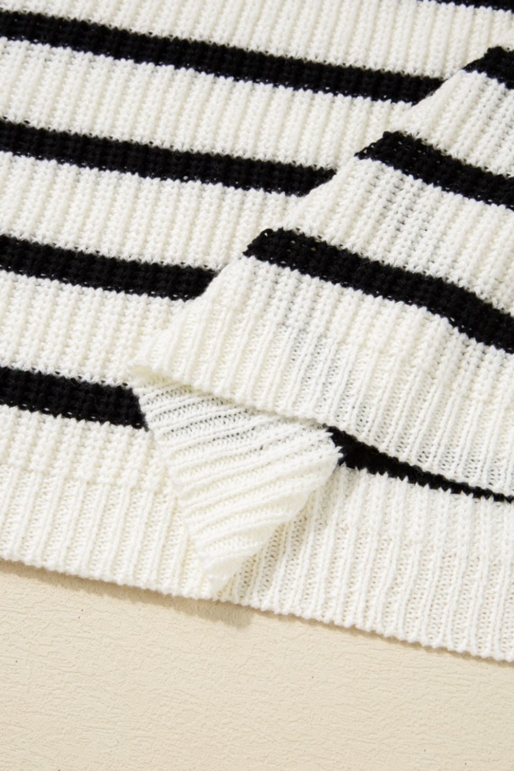 Contrast Striped Drawstring Detail Sleeveless Sweater Dress