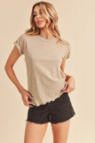 Aemi + Co Lettuce Edge Round Neck Short Sleeve T-Shirt