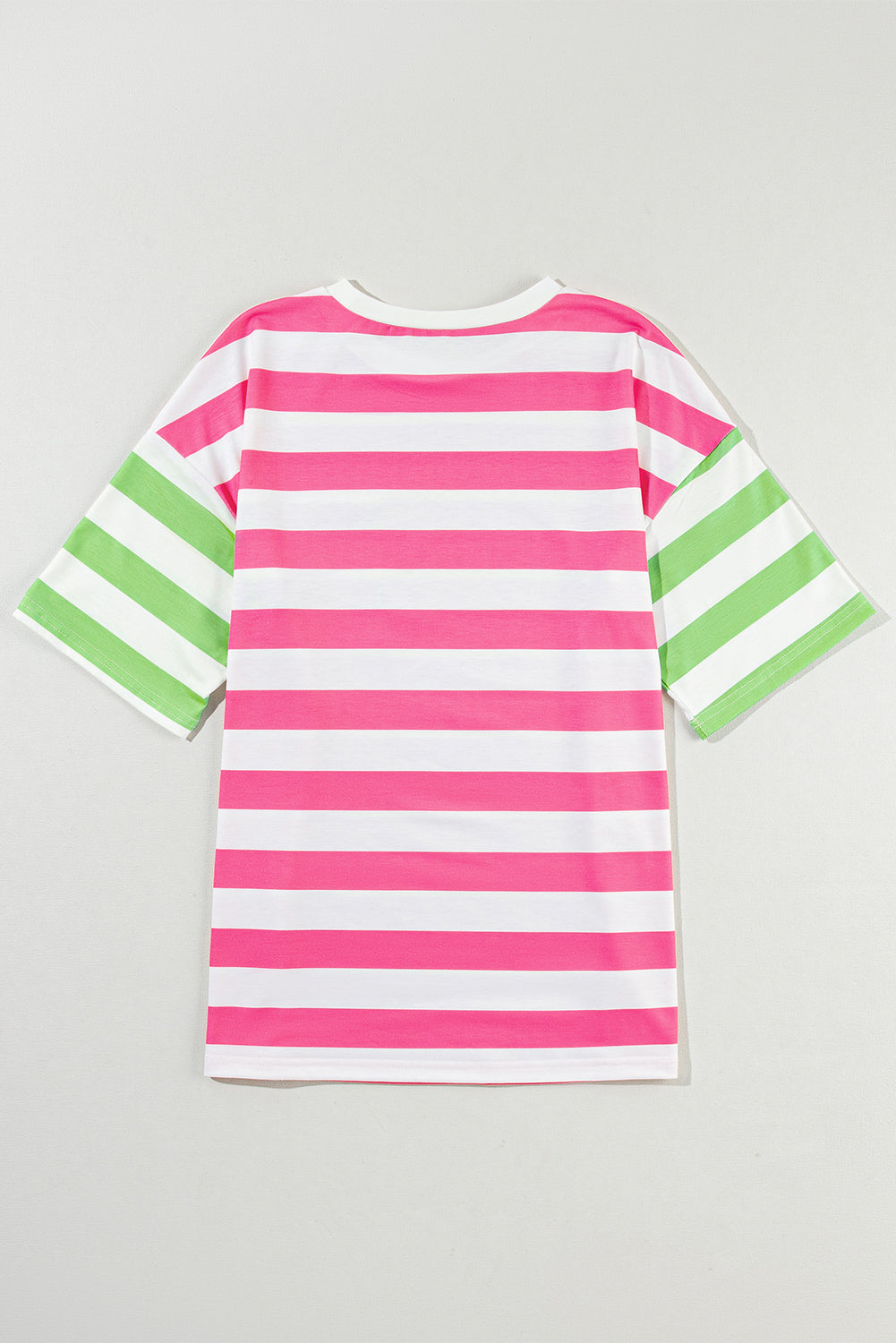 Contrast Striped Round Neck Half Sleeve T-Shirt