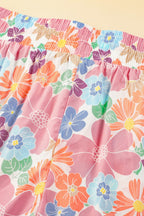 Drawstring High Waist Printed Wide leg Pants