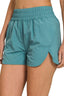 Zenana Windbreaker Smocked Waistband Running Shorts