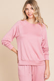 Super Lady Round Neck Raglan Sleeve Top and Drawstring Pants Lounge Set - felvior