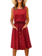 Full Size Round Neck Sleeveless Tank Dress Plus Size