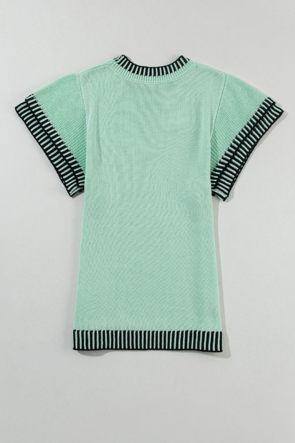 Round Neck Short Sleeve Knit Top - felvior