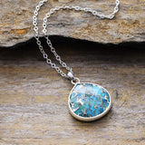 Turquoise Chain Pendant Necklace - felvior