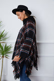 Shiny Turtleneck Plaid Raw Hem Sweater - felvior