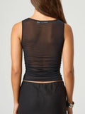 Ruched Round Neck Tank - felvior