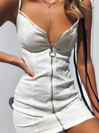 Full Size Zip-Front Bodycon Mini Dress Plus Size