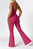 Basic Bae Sleeveless Bootcut Slit Active Jumpsuit - felvior