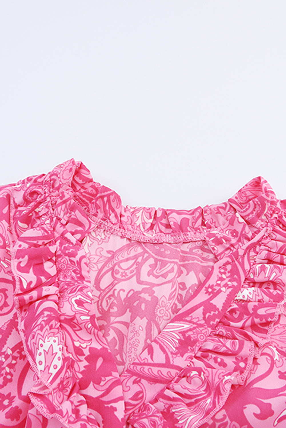 Paisley Print Flounce Sleeve Maxi Dress - felvior