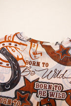 Western Horseshoe Printed Mesh Short Sleeve T Shirt