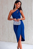 Ruched Cutout Single Shoulder Dress - felvior