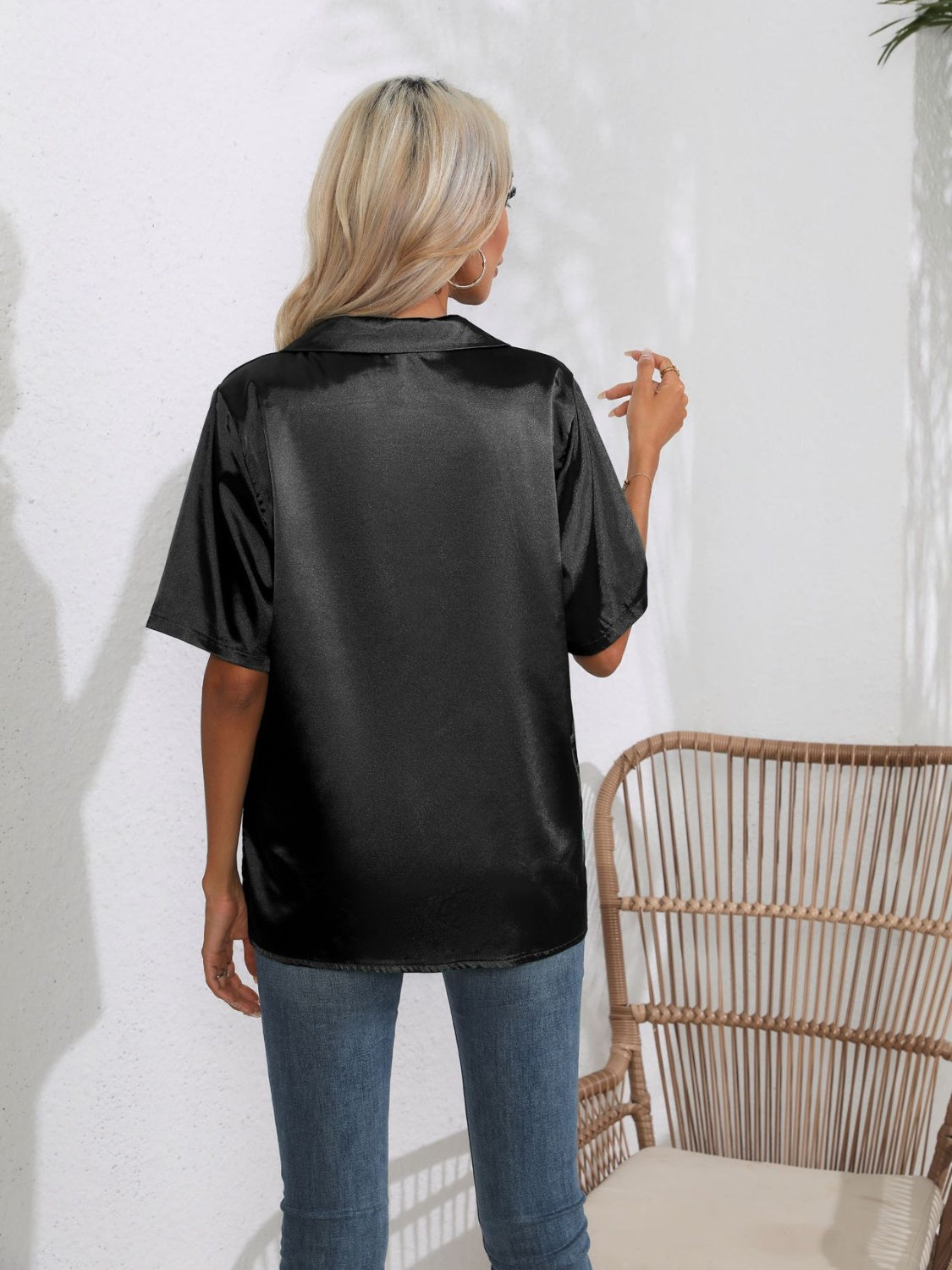 Button Down Short Sleeve Shirt - felvior