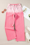 Rhinestone Gradient Straight Jeans - felvior