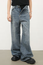 Men's Distressed Wide Leg Jeans