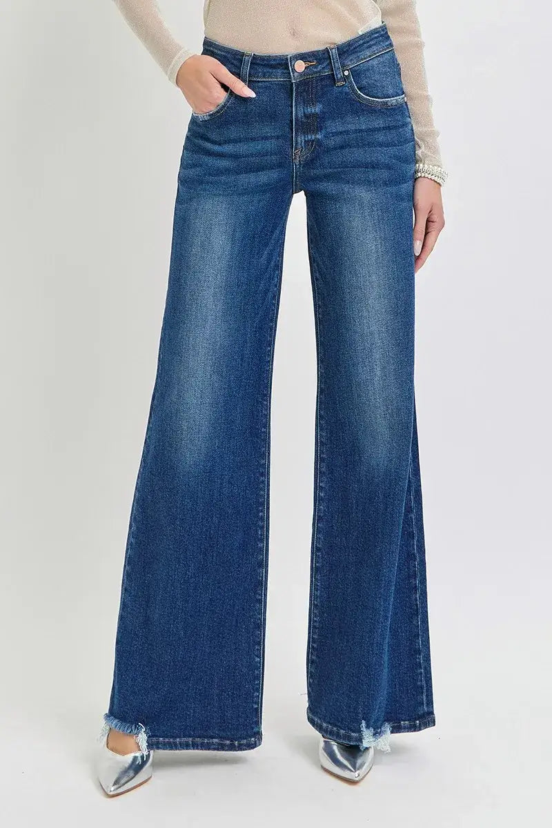 RISEN Full Size Mid Rise Wide Jeans Plus Size