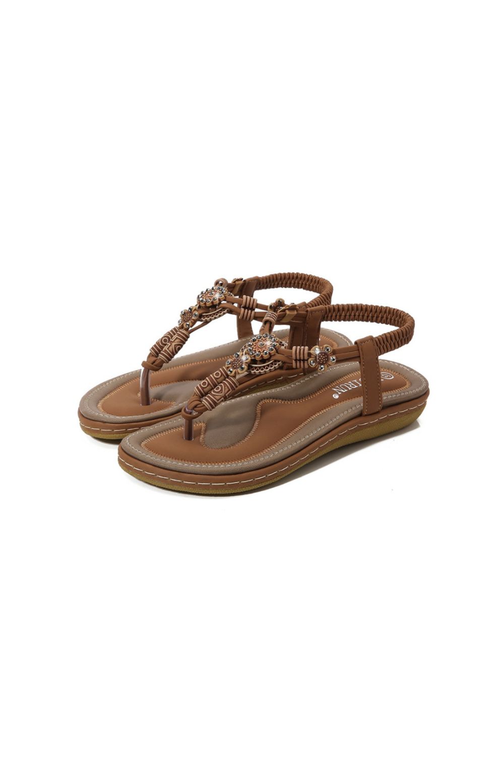 PU Leather Toe Post Flats Sandals - felvior