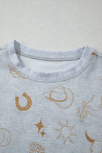 Printed T-Shirt and Elastic Waist Shorts Set