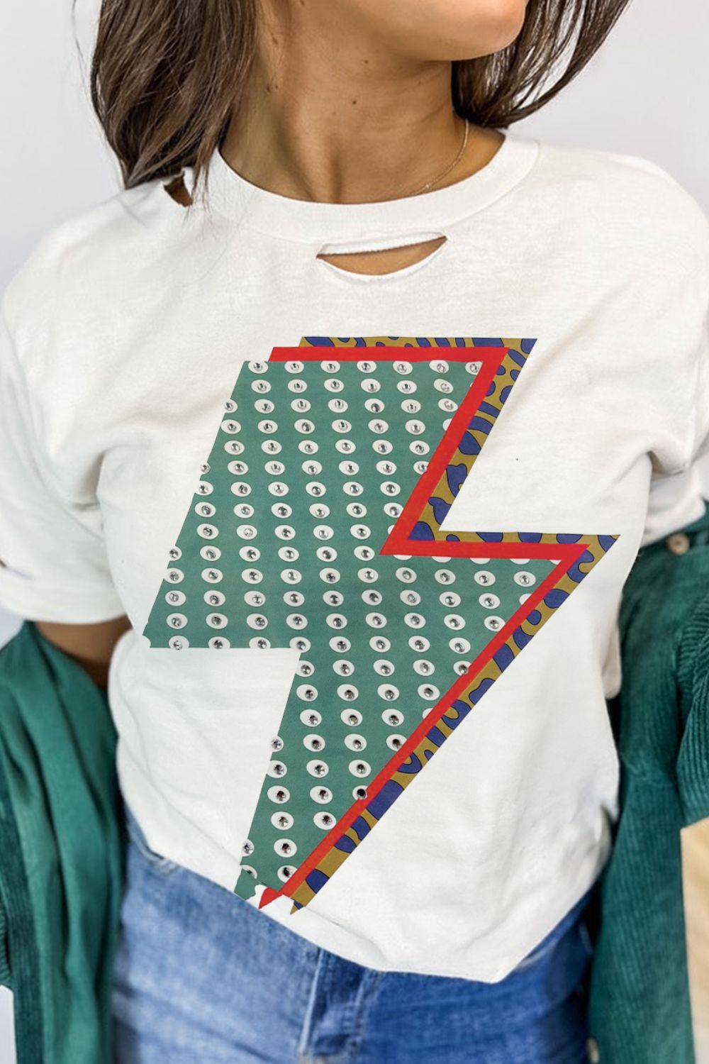 Lightning Round Neck Short Sleeve T-Shirt Hauptbild