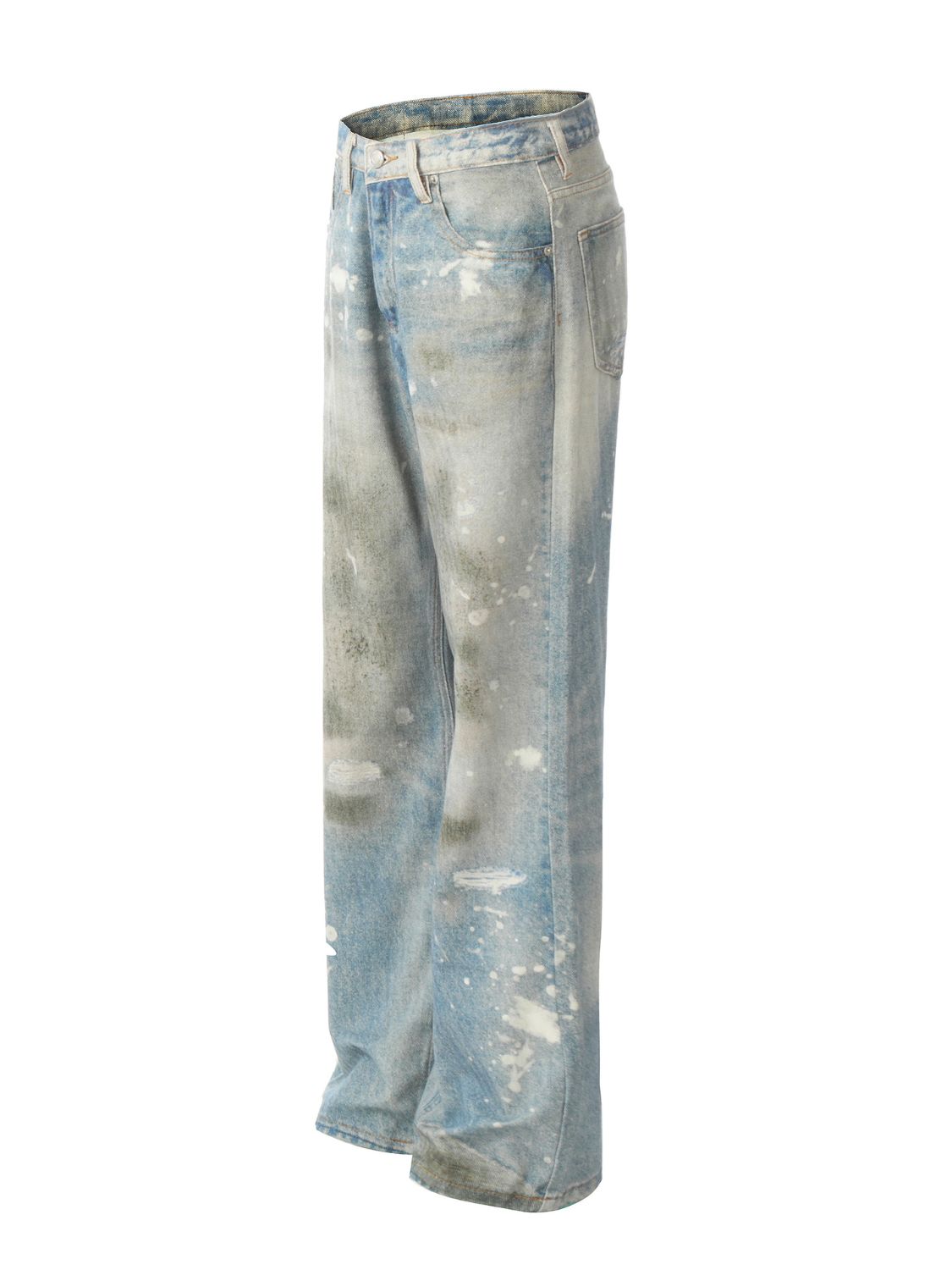 Men's Waste Soil Style Straight Leg Jeans Zweitbild